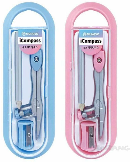 로랑마켓 컴퍼스 수학도구 각도기 각도측정기, 분홍