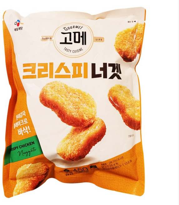 CJ 제일제당 고메 크리스피 너겟 리뉴얼 [무료냉동포장] 치킨너겟 현미감자 플레이크, 450g, 1개