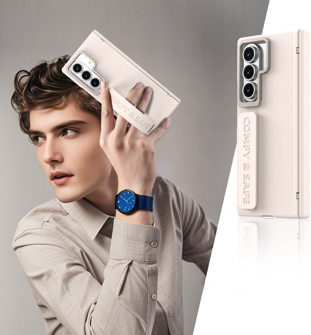 YINUO 갤럭시 Z 폴드7힌지 보호커버 손목스트랩 히든 거치대 스마트폰 케이스 LY-27