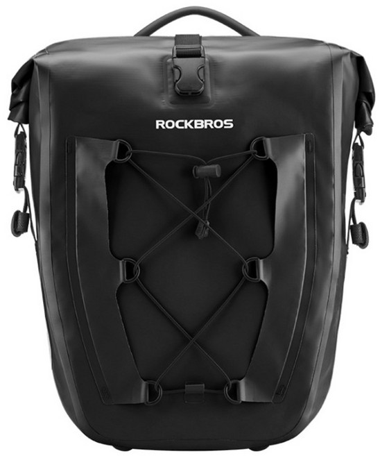 풀 방수 32L 대용량 패니어 장거리 투어 라이딩 캠핑 국토종주 짐받이 렉 여행 가방, 01 :  블랙, 1개