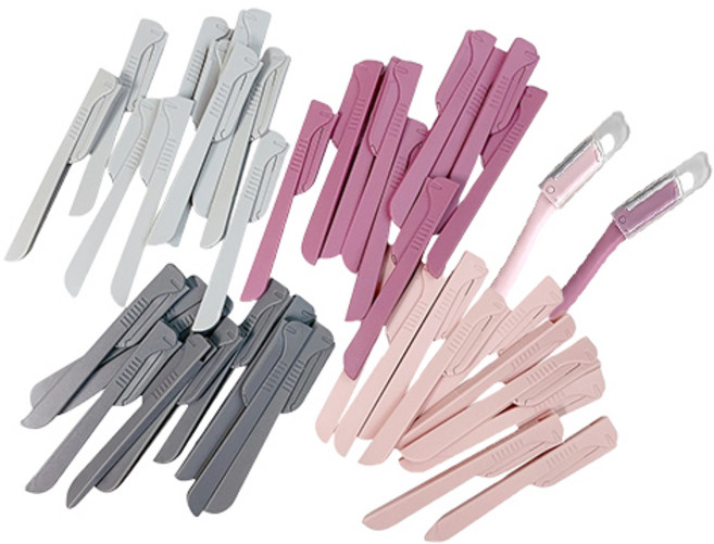 신도프라임 일본칼날 눈썹칼 접이식 일자형 42개 혼합색상