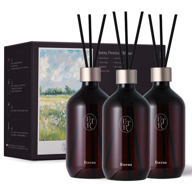 에테르나 프리미엄 대용량 디퓨저 선물세트 500ml, 3개, 플라워샵