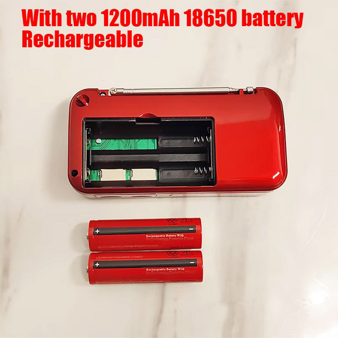 C-803 블루투스 스피커 지지대 휴대 MP3 라디오 슈퍼 베이스 TF B FM 플레이어 LED 토치 3.5mm 출력 1850, 01 with 2 battery