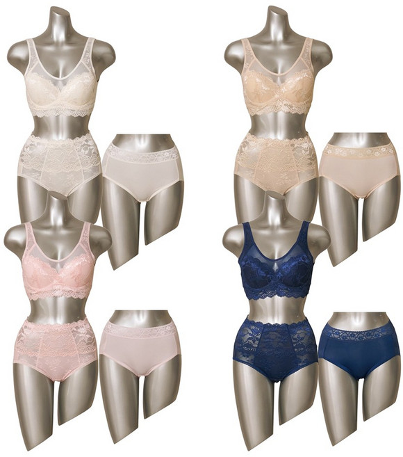 비비안 쫀쫀 라인 보정 노와이어 런닝형 여자 속옷 브라 팬티 세트 12종