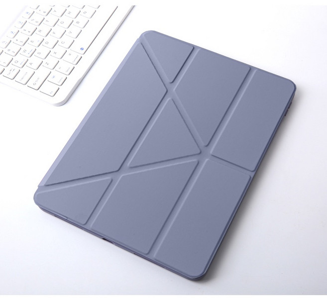 Leen 保護套 適用 iPad 11 10 9 8 7 Air7 Air6 pro mini7 保護殼, 變形帶筆槽亞克力背板-薰衣紫,Air6 M2/Air7 M3 11吋, 1個