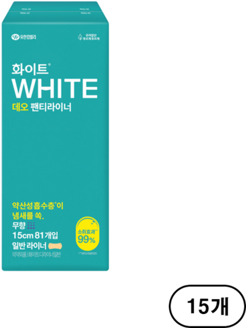 화이트 데오 팬티라이너, 일반, 81개입, 15개