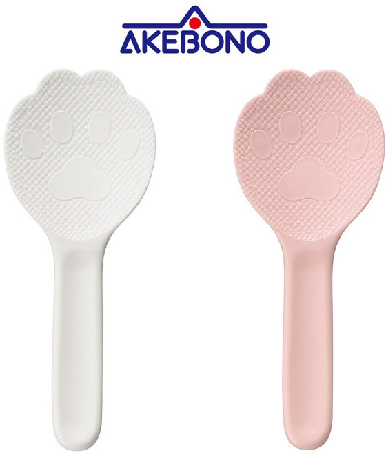 아케보노 고양이 엠보싱 발바닥 밥 주걱 화이트(CH-2043) 핑크(CH-2045), 아케보노 고양이 주걱 화이트(CH-2043), 1개