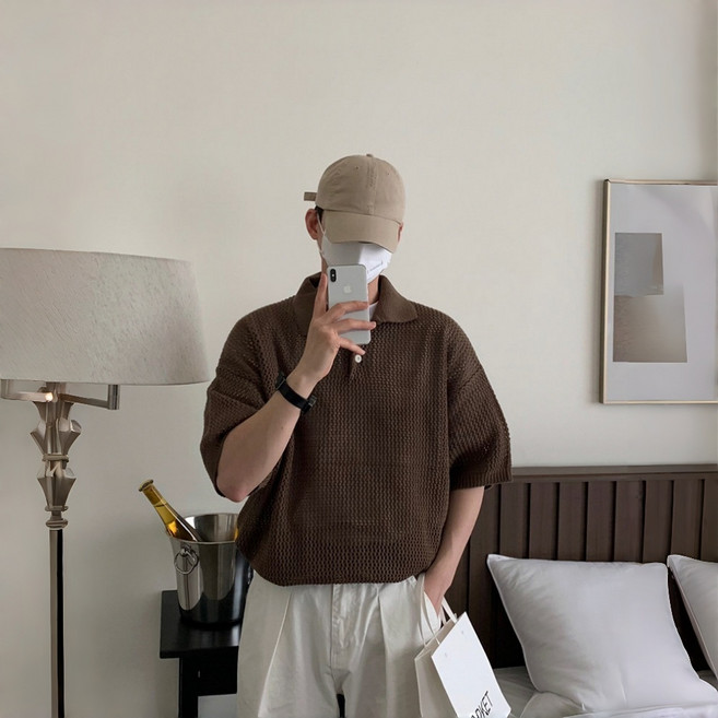 스타일닥터 남성 반팔 셔츠 루즈핏 조직 여름 반팔 티셔츠