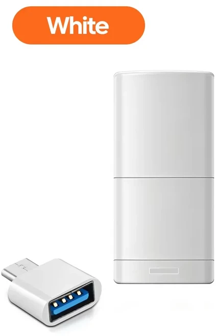 USB2.0 미니 마이크로 SD 카드 고속 메모리 리더기 (TF 슬롯 포함 최대 2TB 호환) 휴대용 어댑터, 01 USBTF Type-C White