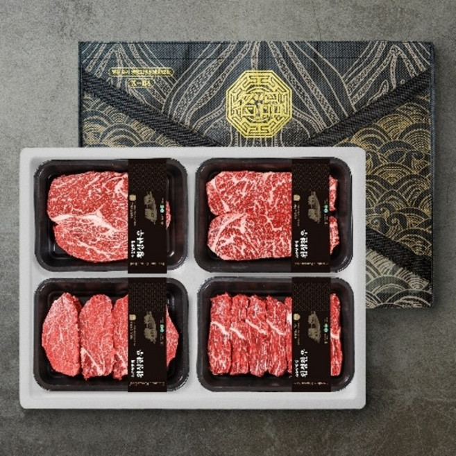 횡성한우 선물세트 1+ 1.2Kg [등심 300g +채끝 300g + 안심 300g + 토시살 300g], 1박스