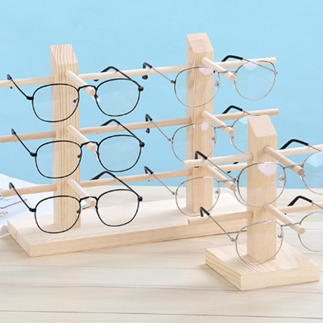 까마느 원목 안경 거치대 걸이 선글라스 보관함 안경 받침대, 단일행 4단, 1개