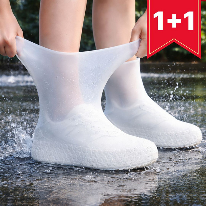 OFFHOLIC 방수 실리콘 운동화 골프화 보호 커버 덧신, 1세트, 화이트 (여성 사이즈), 1세트