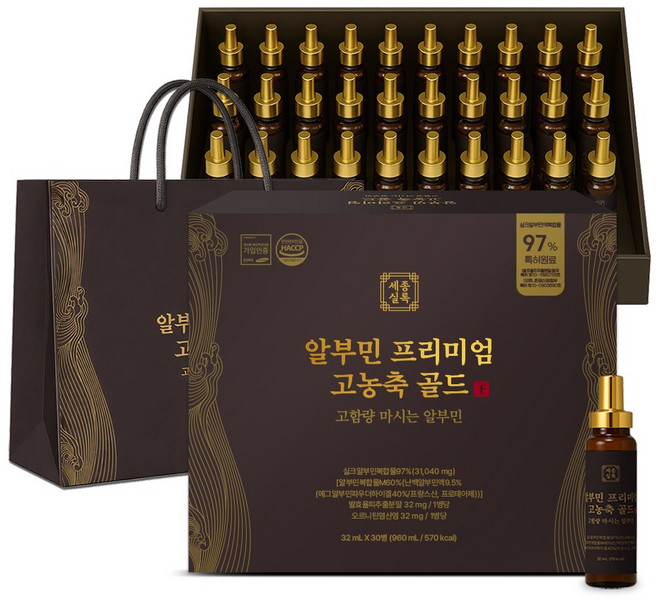 세종실록 알부민 프리미엄 고농축 골드 고함량 마시는 알부민, 32ml, 30개
