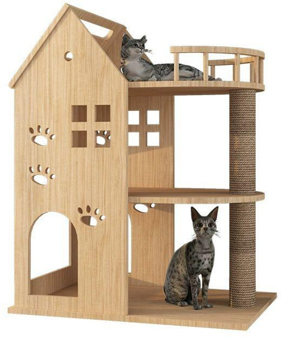 텔라파파 캣타워 미니 원목 기본형 캣폴 캣워커 고양이스크래쳐, 꿈의 성 A 가구판재질, 1개