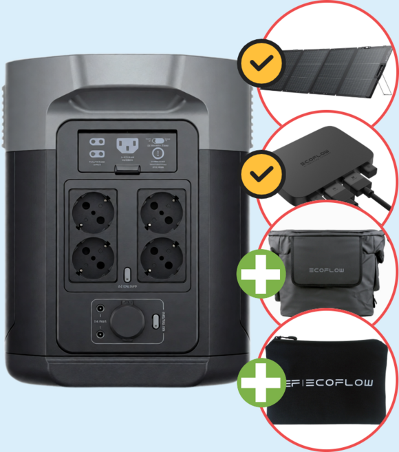 에코플로우 델타2맥스 파워뱅크 인산철 배터리, 1개, 델타2맥스 + 주행충전기 + 커버 + 파우치