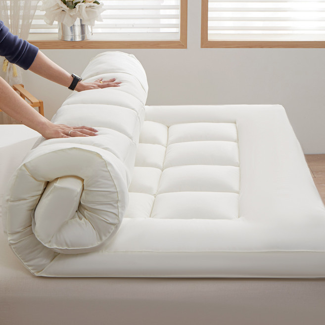 Mosashoe 사계절 침대 토퍼 푹신한 매트리스 요매트, 화이트