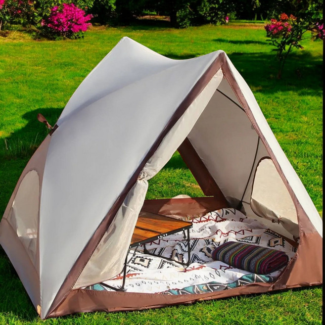 소형 원터치 텐트 그늘막 미니 감성 아이보리 한강 나들이