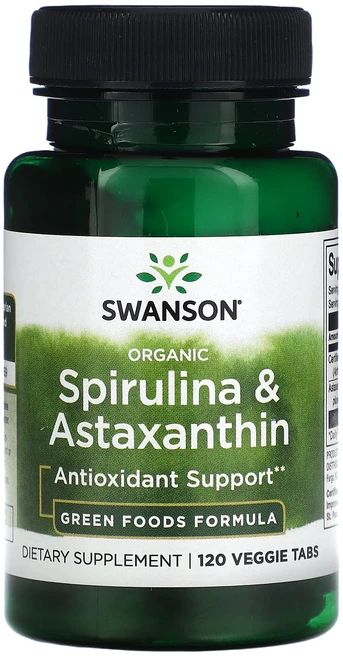 행복하고 건강하게 Swanson 유기농 스피룰리나 및 아스타잔틴 베지 정제 120정 백년회로하세요, Swanson유기농스피룰리나및아스타잔틴베지정제120정, 1개 - 쿠팡