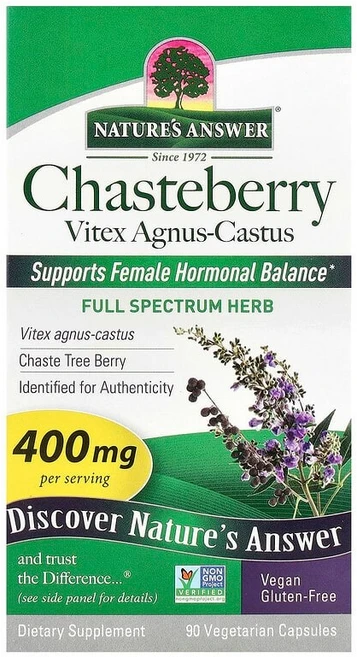Nature's Answer 체이스트베리 Vitex agnus-castus 400mg 베지 캡슐 90정 NTA-16352, 1개 - 쿠팡