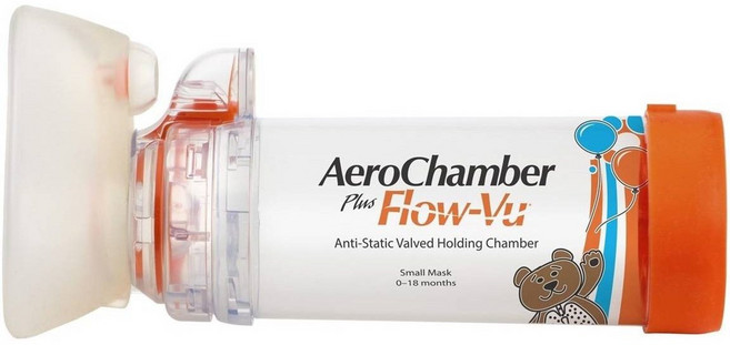 에어로챔버 천식 스페이서 (정식수입제품) AeroChamber Plus Flow-vu Spacer, 옵션2) 에어로챔버(소아마스크S형), 1개, 에어로챔버(소아마스크S형)