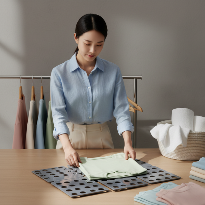 오니코 쉽고 빠르게 빨래 접는 옷 접기판, 1개, 그레이