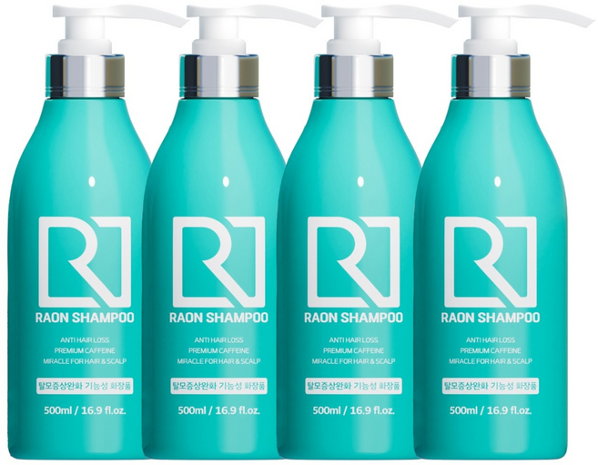 라온샴푸[500ml] 탈모 전문기업이 개발한 프리미엄 탈모샴푸, 4개, 500ml