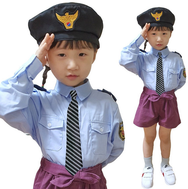 아동 경찰관 의상 역할놀이 직업체험 유치원 CW44