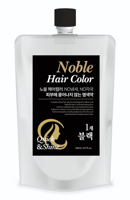9위 - 노블 헤어 컬러 피부에 묻어나지 않는 묻지 않는 염색약 150ml, 1개, 블랙