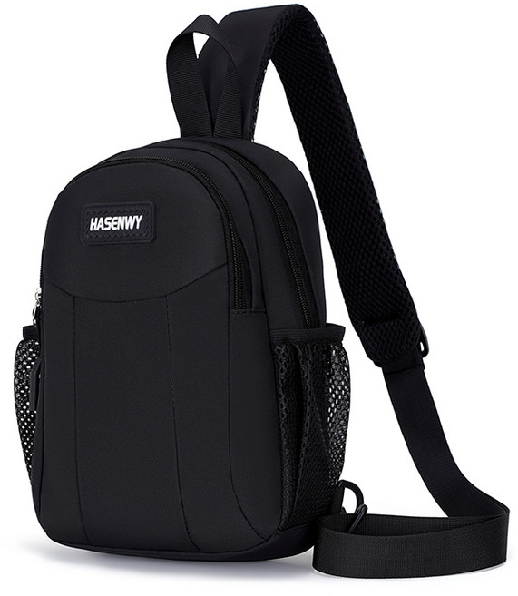 작은 등산 가방 심플 미니 힙색 허리 어깨 방수 스포츠 운동 조깅 가슴 남자 돈 웨이스트 소형, 블랙