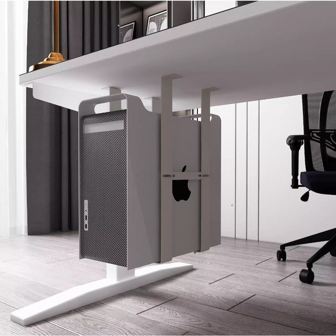 피앤도제 PC 본체 받침대 데스크 걸이 거치대, 1개, 화이트