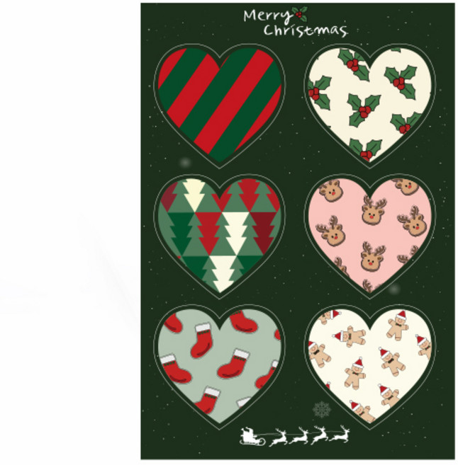 크리스마스 스티커 6종 12매