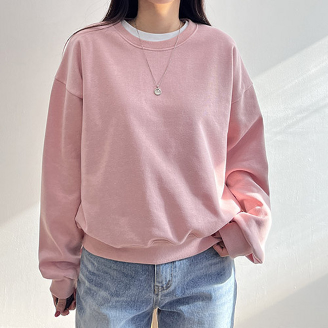 걸즈팩토리 여성용 기모 투사이즈 무지 맨투맨티셔츠 자체제작