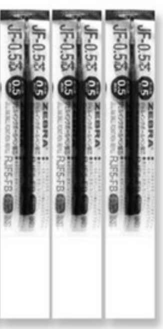 제브라 젤잉크 JF 리필심 0.5mm, 흑색, 3개