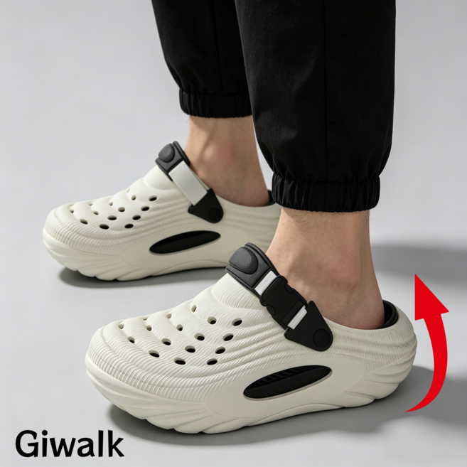 Giwalk 남자 슬리퍼 외출용 사무실 슬리퍼 무중력 쿠션 샌들 슬리퍼 아치 서포트