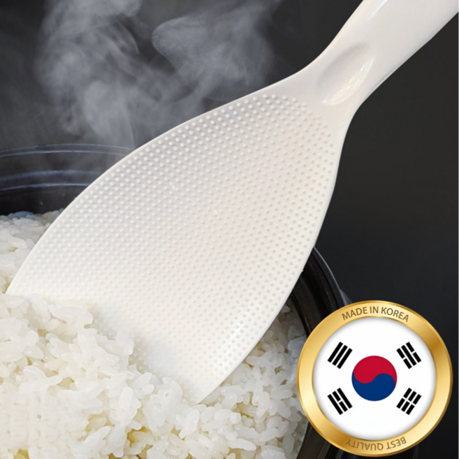 여왕벌 로얄마켓 밥 안붙는 스탠딩 밥주걱, 1개, 화이트