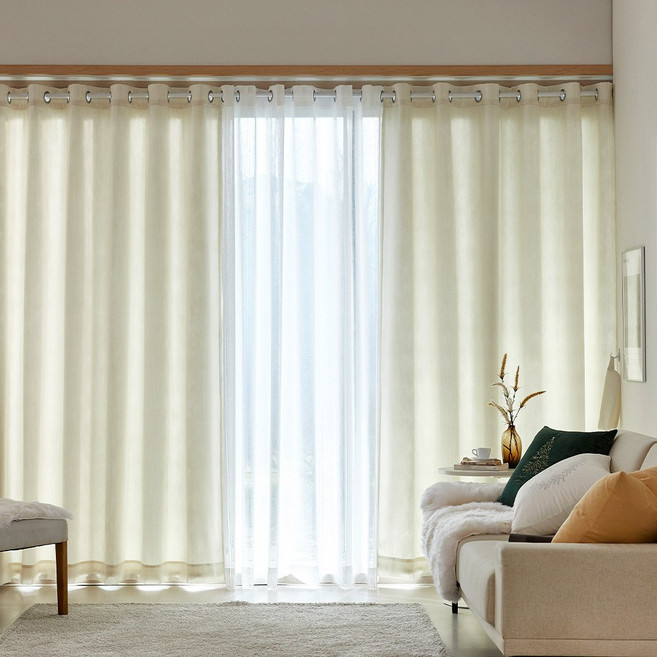 모던하우스 3도씨 루밍 패딩일체형 아일렛형 긴창문커튼 220x240 크림 2p-BL3825063