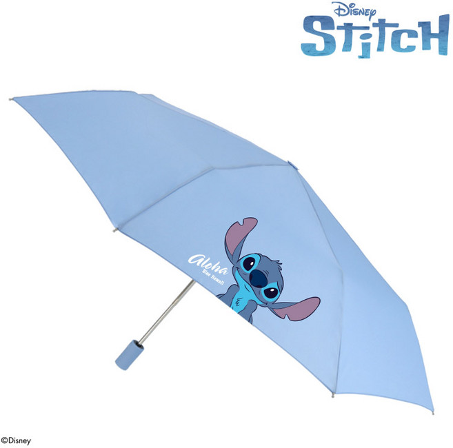 디즈니 스티치_55 포인트 소프트폴드 완전자동우산 (소라) NUDNU70007