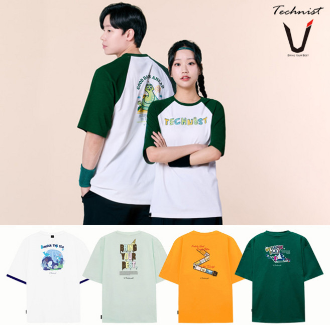 테크니스트 배드민턴 티셔츠 반팔 상의 코튼라이크 오버핏