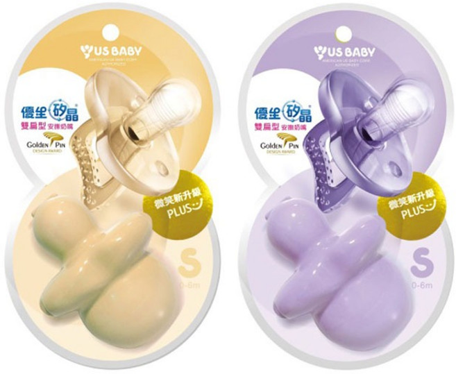 US BABY 雙層型 安撫奶嘴 S, 1個, S 紫