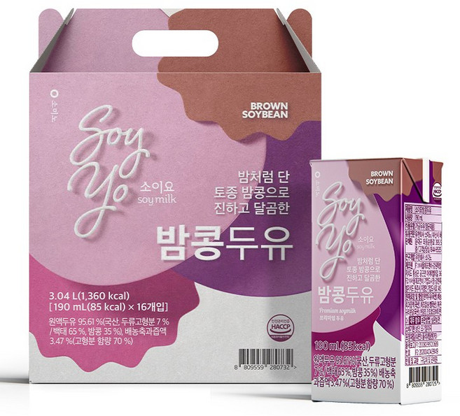 소미노 소이요 밤콩두유, 16개, 190ml