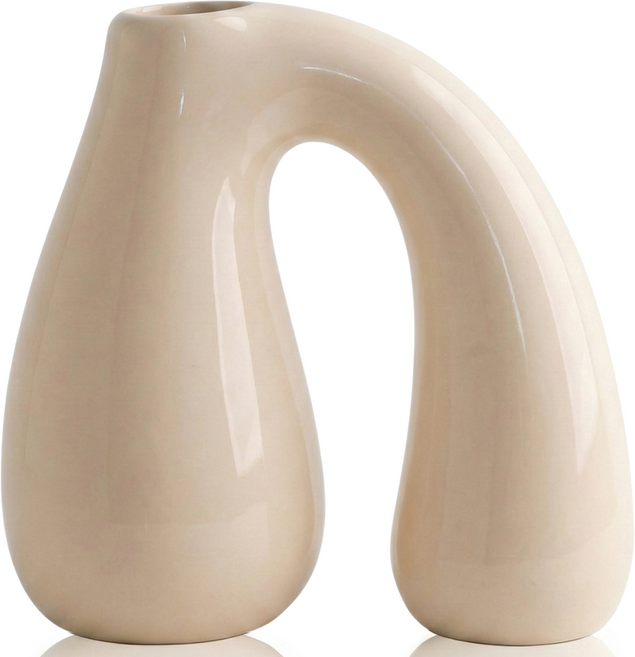 조형 화병 인테리어 소품 북유럽 감성 세라믹 화병 장식 PROBENEX, 화이트