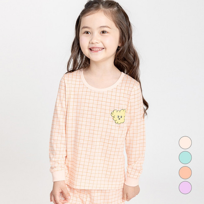 국내생산 멜리스 아동용 퍼피 코튼모달 9부 슬러브 내의 상하의 세트