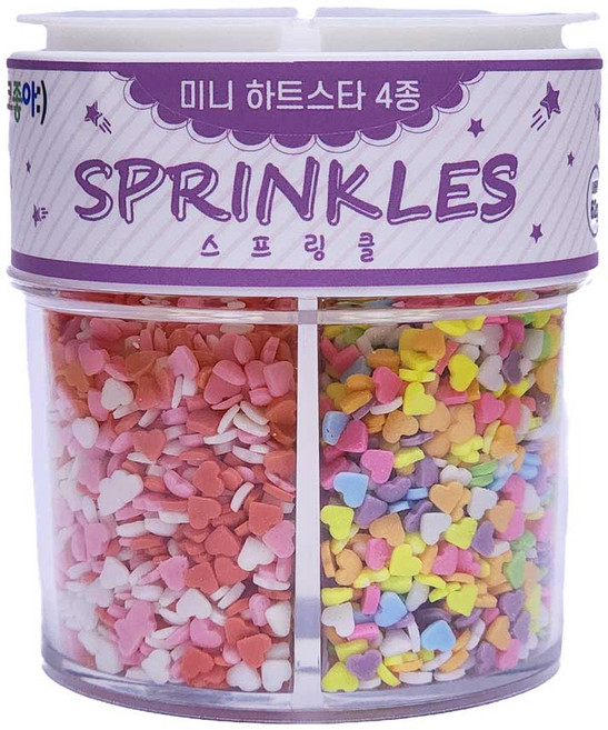 슈가 스프링클 미니 스타러브 믹스 4종 (4칸용기/베이킹/토핑/재료), 62g, 1개