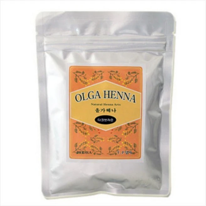 OLGA 올가 헤나 헤어 저자극 천연 염색약 100g 부분 뿌리 흰머리 새치커버 + 악어핀셋 5개 증정, 내추럴 오렌지, 1개 - 쿠팡