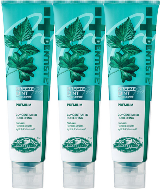 [공식몰] 덴티스테 브리즈민트 프로 치약, 180g, 3개