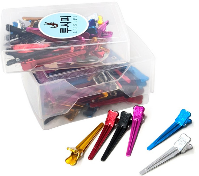 루시피 믹스컬러 곽 핀컬핀 국산 집게핀, 25개, 혼합색상