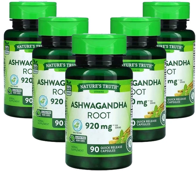 네춰스 트르스 아슈와간다 뿌리 920mg 90 퀵 릴리스 캡슐(캡슐당 460mg), 5팩, 90정 - 쿠팡