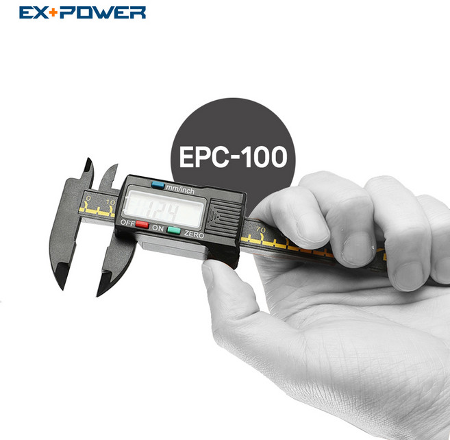 이엑스파워 디지털 캘리퍼스 EPC-100 100mm 플라스틱 디지매틱캘리퍼 배터리포함, 1개