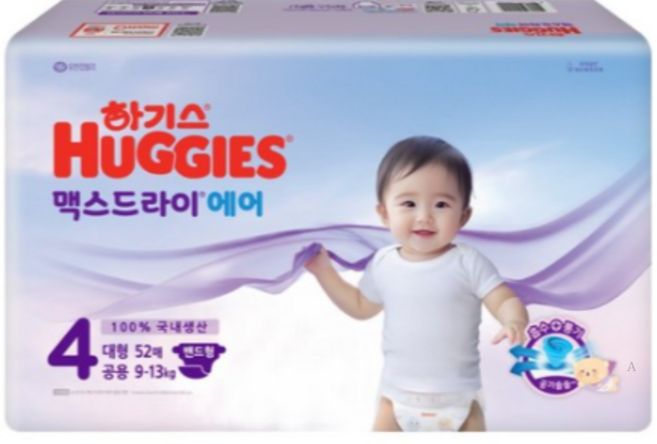 하기스 2025 맥스드라이 에어 밴드형 기저귀 아동용, 대형(L), 624매