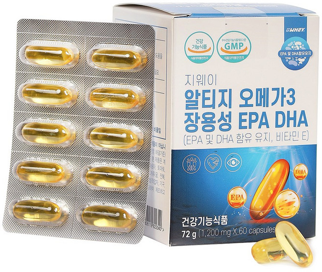지웨이 알티지 rTG 오메가3 장용성 EPA DHA, 1개, 60정